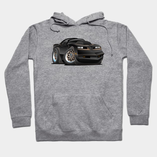 Seventies Classic Muscle Car Cartoon Hoodie by hobrath